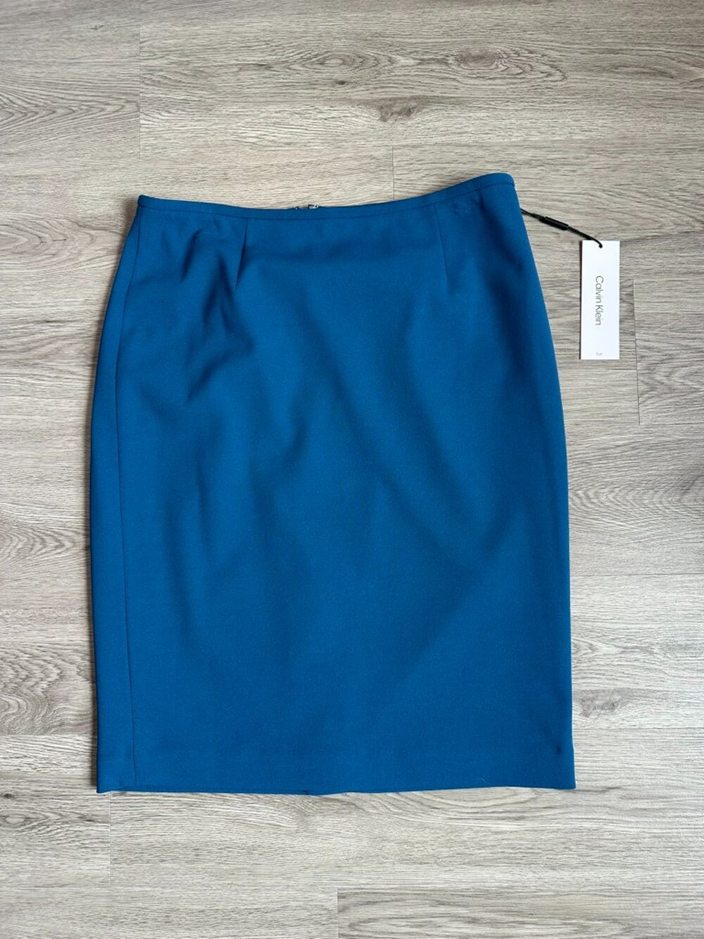 NEW with Tags Calvin Klein Straight Pencil Skirt P07 / Teal Blue - Size 8
